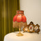 Traditional French Fabric Tassel Shade Full Copper Base 1-Light Table Lamp For Home Office
