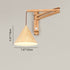 Modern Minimalist Cone Retractable Long Iron Water Turned Wood Grain Wood Wall Sconce Lamp For Bedroom