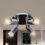 Modern Minimalist Round Cylinder Metal Acrylic 4-Light Semi-Flush Mount Ceiling Light For Living Room