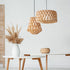 Modern Minimalist Round Diamond Solid Wood Skeleton 1-Light Pendant Light For Living Room
