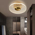 Contemporary Luxury Geometric Circular Vertical Grain Acrylic LED Semi-Flush Mount Ceiling Light For Living Room