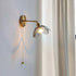 Contemporary Scandinavian Copper Glass Flower 1-Light Wall Sconce Lamp For Bedside