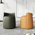 Modern Luxury Microfiber Leather Wood Frame Cylinder Vanity Stool Swivel For Bedroom