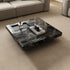 Modern Simplicity Square Slate Stainless Steel Wood Coffee Table 1-Tray For Living Room