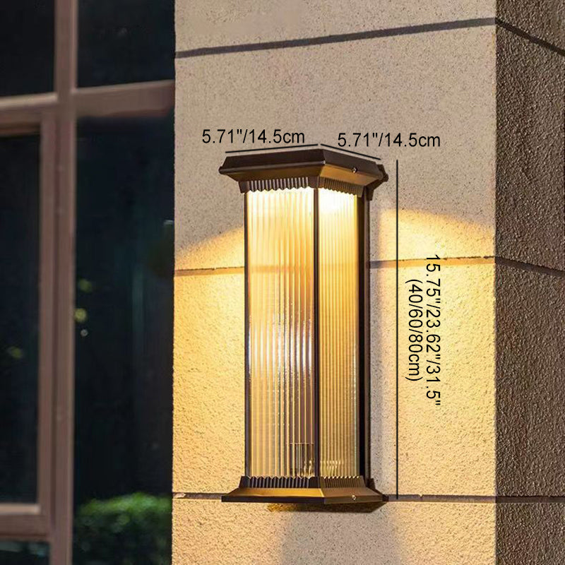 Modern Minimalist Waterproof Rectangle Aluminum Glass 1/2 Light Outdoor Wall Sconce Lamp For Garden