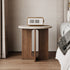 Traditional Vintage Round Rectangle Cross Base Natural Travertine Wood Coffee Table For Living Room
