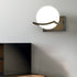 Modern Simplicity Iron Water Pattern Glass Ball Shade 1-Light Wall Sconce Lamp For Bedroom