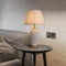 Modern Minimalist Cylinder Ceramic Fabric 1-Light Table Lamp For Bedroom