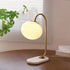 Contemporary Scandinavian Round Glass Iron Marble 1-Light Table Lamp For Living Room