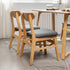 Contemporary Retro Square Linen Upholstered Wood Frame Dining Chair Backrest For Dining Room