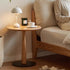Traditional Rustic Oak Wood Round Side Table For Living Room