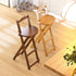 Contemporary Simplicity Bamboo X-Shaped Legs Foldable Bar Stool Low Back Footrest For Dining Room