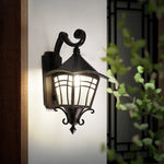 Traditional European Waterproof Aluminum Glass Cone Cylinder 1-Light Wall Sconce Lamp For Outdoor Patio