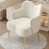 Modern Minimalist Cream Curve Lambswool Metal Vanity Stool Backrest Arm For Bedroom