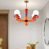 Contemporary Creative Colorblock Geometry Block Resin Cheese Design 4-Light Chandelier For Dining Room