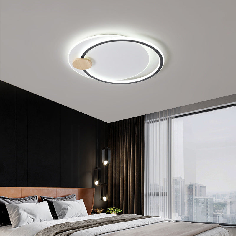 Contemporary Simplicity Iron Circle Ring Acrylic LED Flush Mount Ceiling Light For Living Room