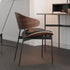 Contemporary Nordic Walnut Wood Grain Microfiber Leather Upholstered Dining Chair Backrest For Dining Room