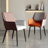 Modern Luxury Square Microfiber Leather Tapered Legs Dining Chair Backrest Armrest For Dining Room