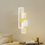 Modern Minimalist Double Rectangle Aluminum Iron Silicone LED Wall Sconce Lamp For Living Room