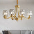 Contemporary Luxury Full Copper Frame Dazzling Crystal Cup Shade 6/8/10-Light Chandelier For Living Room