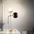 Modern Art Deco Orb Hardware Glass 2-Light Table Lamp For Bedroom