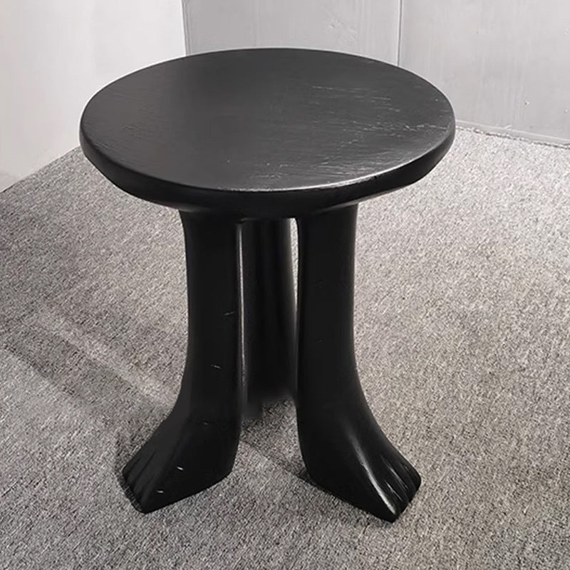 Traditional Japanese Round Plastic Side Table 1-Tier For Living Room