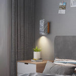 Modern Minimalist Cylinder Rectangle Wood Greystone 1-Light Wall Sconce Lamp For Living Room