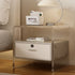 Modern Minimalist Cubic Rectangular Acrylic Wood Metal Nightstand 1-Drawer For Bedside