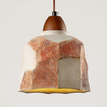 Contemporary Industrial Domed Polygonal Cement 1-Light Pendant Light For Living Room