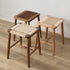 Traditional Japanese Rectangular Rope Woven Wooden Bar Stool For Dining Room