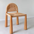 Traditional Vintage Square Wood Rattan Chair Backrest Armless For Living Room