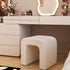 Modern Minimalist Square Arched PU Leather Wood Frame Vanity Stool For Bedroom