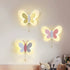 Contemporary Creative Acrylic Butterfly Design Iron LED Wall Sconce Lamp For Bedroom