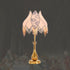 Traditional French Antique Brass Fabric Tassel Lotus Shape 1-Light Table Lamp For Home Office