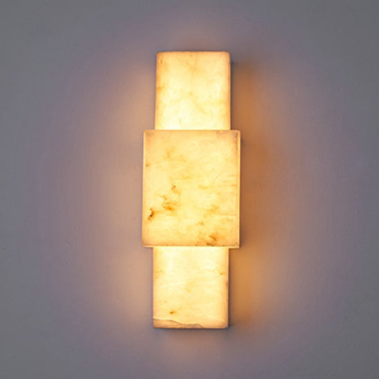 Modern Minimalist Rectangular Metal Marble LED Wall Sconce Lamp For Living Room