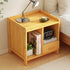 Modern Minimalist Rectangular Bamboo Density Panel Nightstand 1/3 Drawer For Bedroom