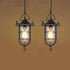 Traditional Vintage Birdcage Boatyard Iron Glass 1-Light Pendant Light For Living Room