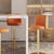 Contemporary Luxury Round Leather Height Adjustable Swivel Bar Stool Low Back Footrest For Dining Room