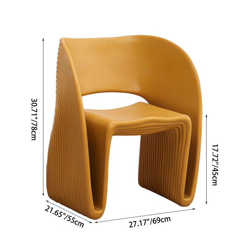 Modern Minimalist U-Shape PE Plastic Chair Backrest For Living Room