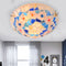 Contemporary Creative Round Shell Stained Glass 2/3/4 Light Flush Mount Ceiling Light For Living Room