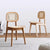 Modern Minimalist Square Rattan Seat Wood Dining Chair Backrest For Dining Room