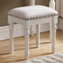 Contemporary Scandinavian Square Linen Leather Solid Wood Vanity Stool Backless Armless For Bedroom