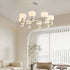 Contemporary Nordic Cream Acrylic Pumpkin Shade Iron Frame 12/16-Light Chandelier For Living Room