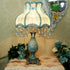 Traditional European Stained Resin Fabric Flower Dome 1-Light Table Lamp For Bedroom