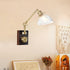 Traditional Vintage Half Round Glass Copper 1-Light Wall Sconce Lamp For Bedroom