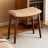 Traditional Vintage PU Leather Upholstered Wood Square Footstool For Entryways