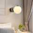 Modern Minimalist Iron Glass Round Ball 1-Light Wall Sconce Lamp For Bedroom