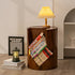 Contemporary Creative Wood Stump Cylinder Resin End Table Storage For Study