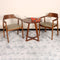 Modern Simplicity Round V-Shape Leg Rubber Wood Dining Table For 2/4 Seats