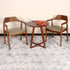 Modern Simplicity Round V-Shape Leg Rubber Wood Dining Table For 2/4 Seats